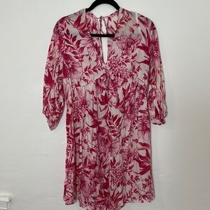 Pink & White Floral Beach Dress